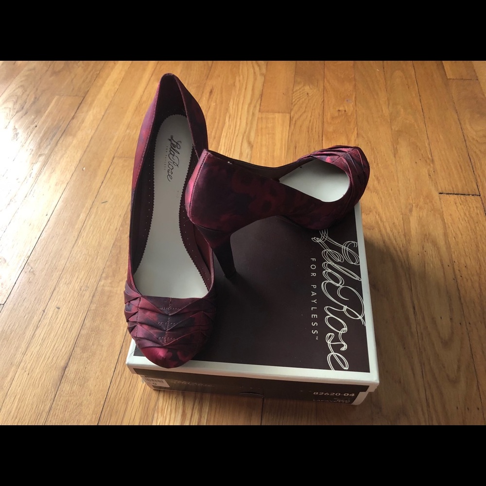 Lela Rose for Payless Red Floral Heels Size 9